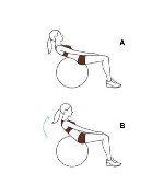упражнение с топка за корема и гърба