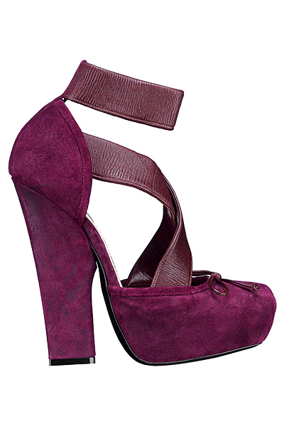 Високи обувки с широк ток лилав велур Dior есен-зима 2012