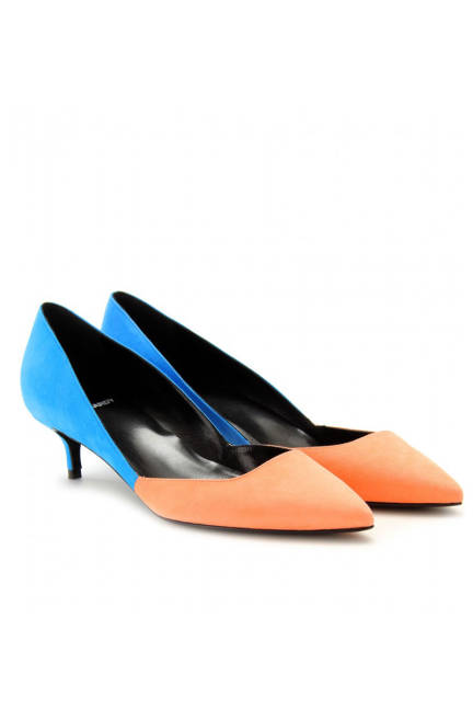 Pierre Hardy Classic Colour Block Suede Pumps Обувки в оранжево и синьо